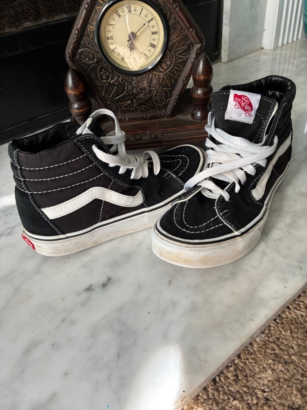 Vans Black and White High-Top Sneakers
